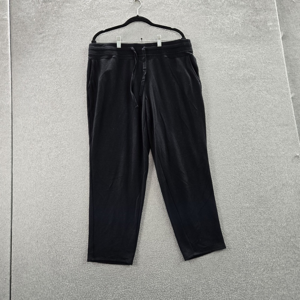 Pure Jill Women Pants L PETITE Black 26" Inseam Wide Leg Lounge